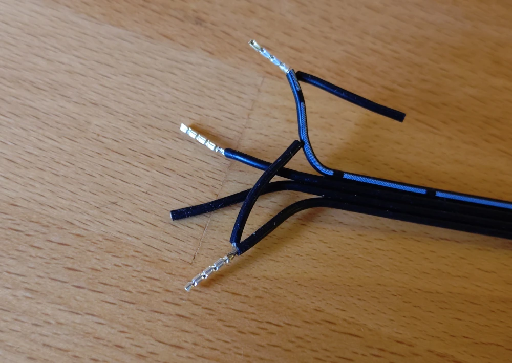 Brown wire with crimped pogo pin