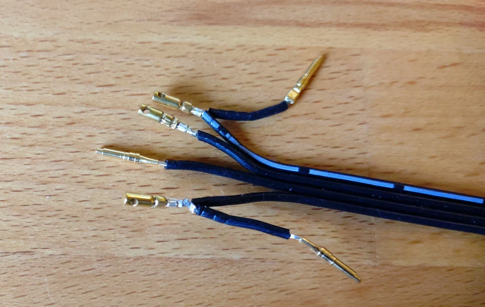 Brown wire with crimped pogo pin