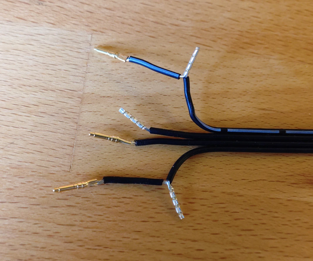 Brown wire with crimped pogo pin