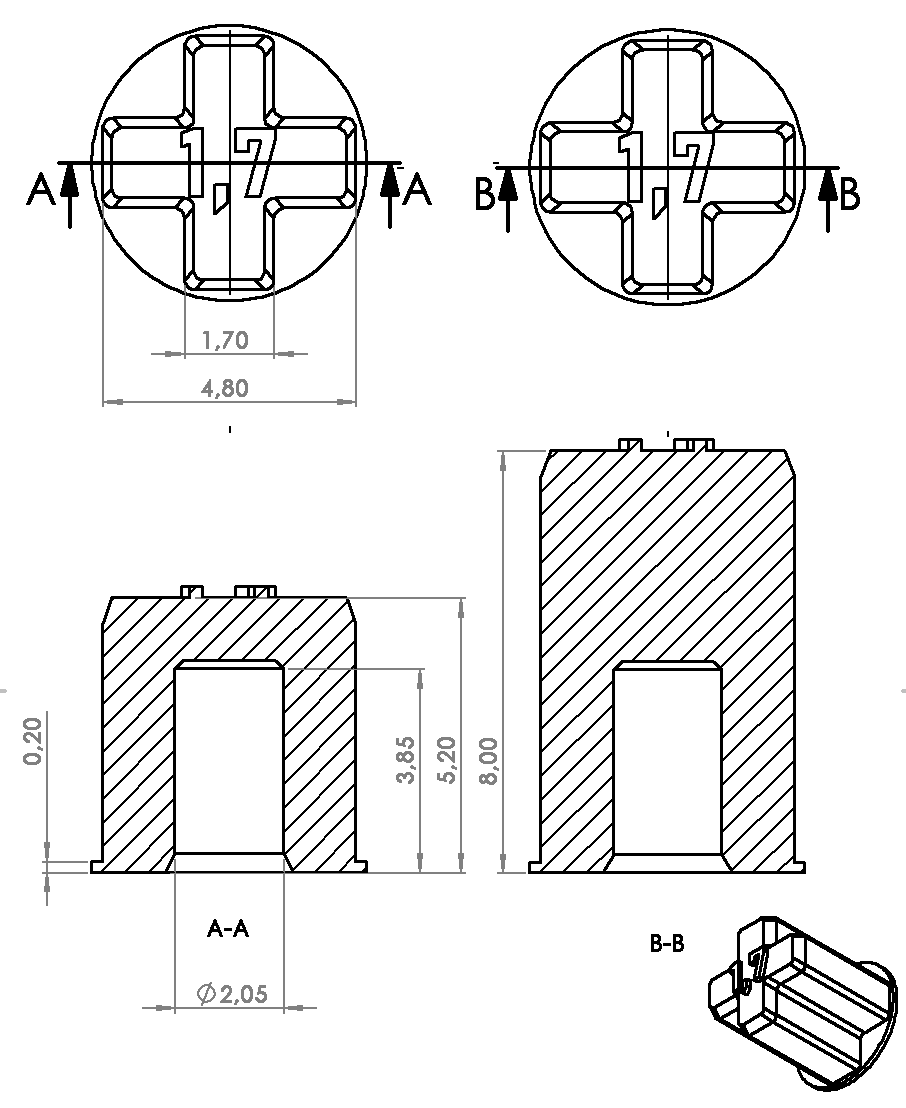 Drawing of the cross-axle holders