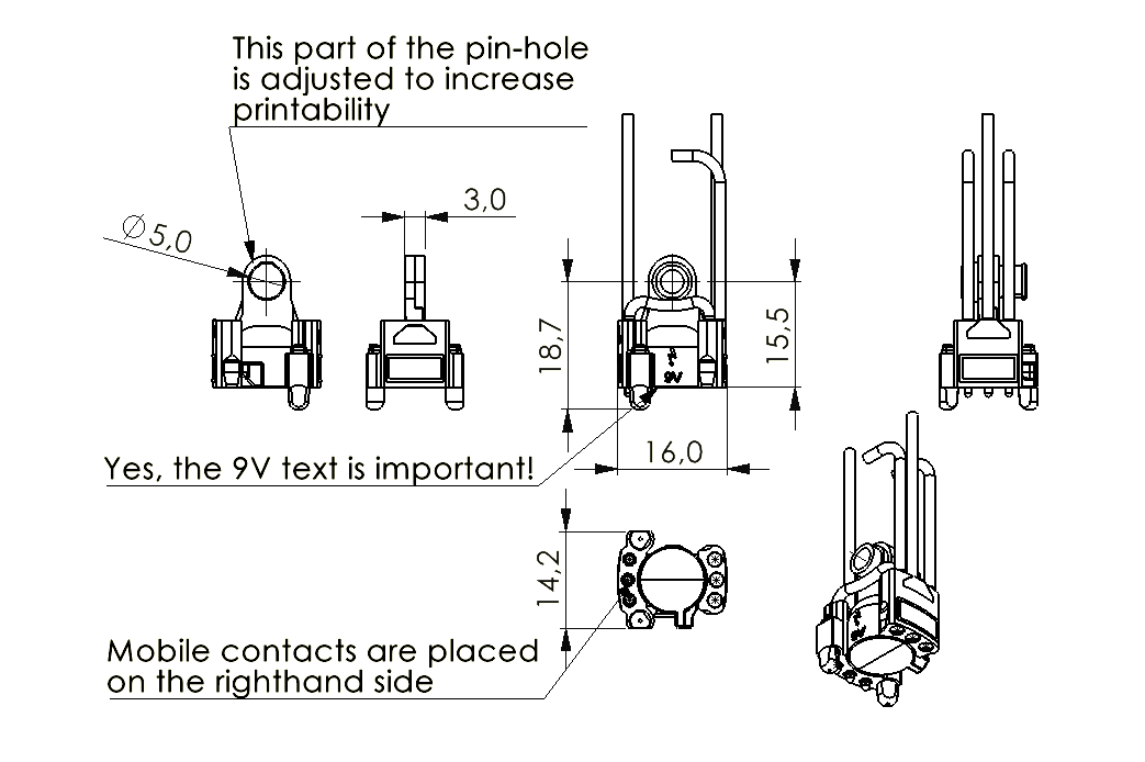 Drawing of the housing